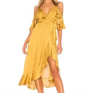 Bardot Mustard Yellow Wrap Dress